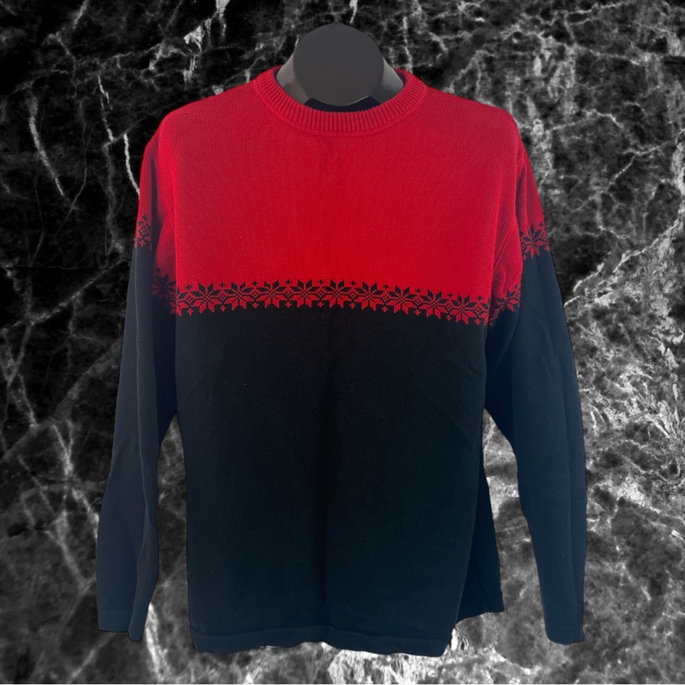 Snowflake Geometrical Color Block Sweater - image 1